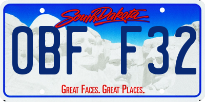 SD license plate 0BFF32