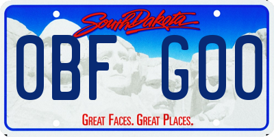 SD license plate 0BFG00