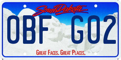 SD license plate 0BFG02
