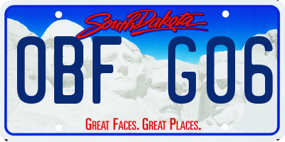 SD license plate 0BFG06