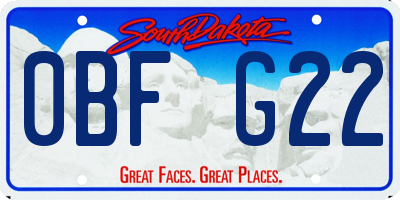 SD license plate 0BFG22