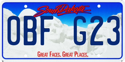 SD license plate 0BFG23