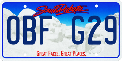 SD license plate 0BFG29