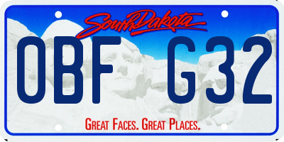 SD license plate 0BFG32