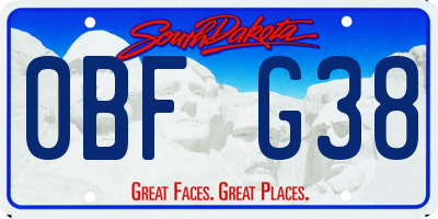 SD license plate 0BFG38