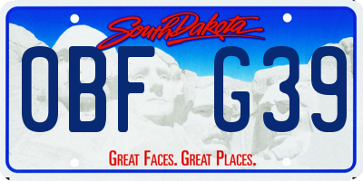 SD license plate 0BFG39