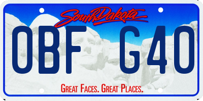 SD license plate 0BFG40