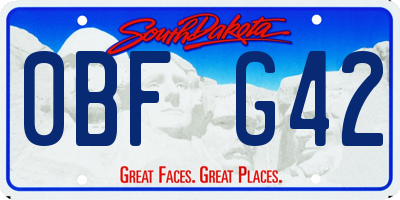 SD license plate 0BFG42