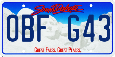 SD license plate 0BFG43