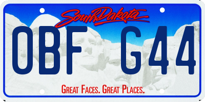 SD license plate 0BFG44