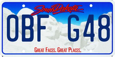 SD license plate 0BFG48