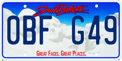 SD license plate 0BFG49