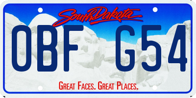 SD license plate 0BFG54