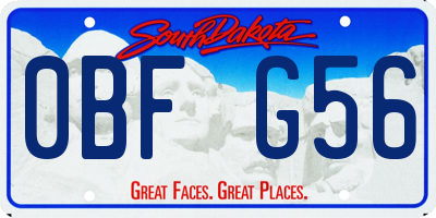 SD license plate 0BFG56