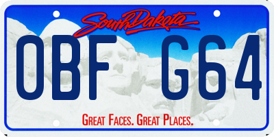 SD license plate 0BFG64