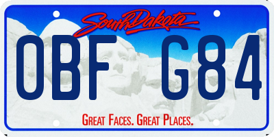 SD license plate 0BFG84
