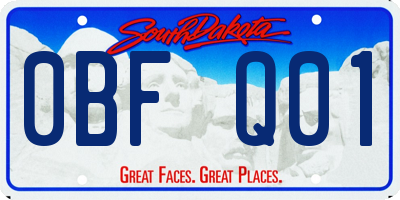 SD license plate 0BFQ01