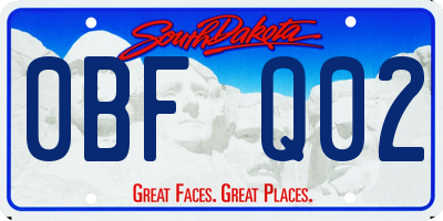 SD license plate 0BFQ02