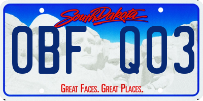 SD license plate 0BFQ03