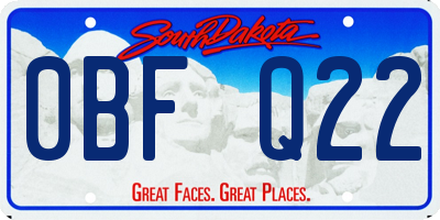 SD license plate 0BFQ22