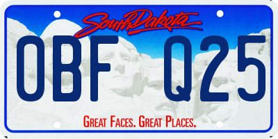SD license plate 0BFQ25