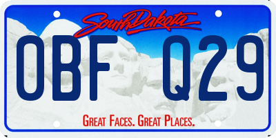 SD license plate 0BFQ29