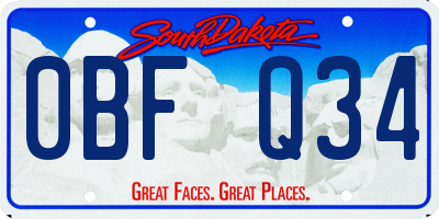 SD license plate 0BFQ34