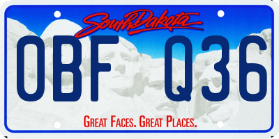 SD license plate 0BFQ36