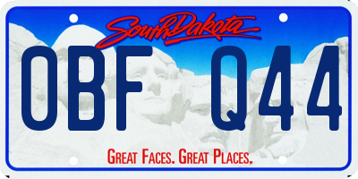 SD license plate 0BFQ44