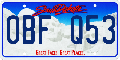 SD license plate 0BFQ53