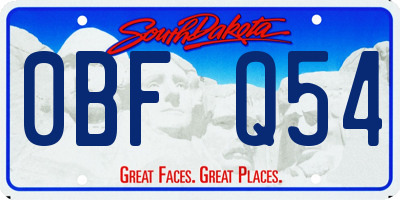SD license plate 0BFQ54