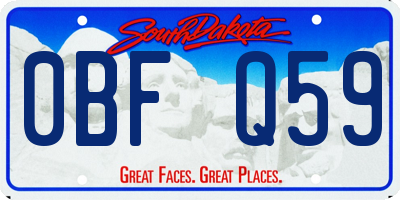 SD license plate 0BFQ59