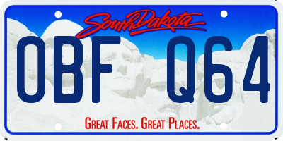SD license plate 0BFQ64