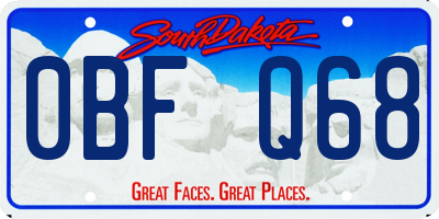 SD license plate 0BFQ68