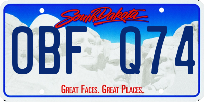 SD license plate 0BFQ74