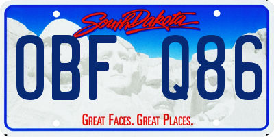 SD license plate 0BFQ86