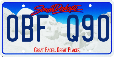 SD license plate 0BFQ90