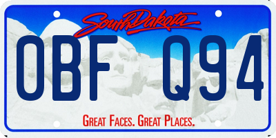 SD license plate 0BFQ94