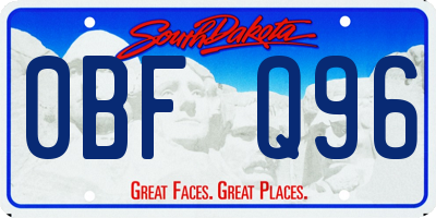 SD license plate 0BFQ96