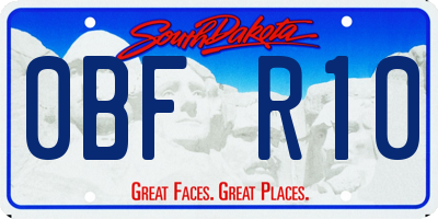 SD license plate 0BFR10