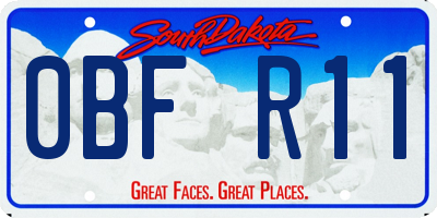 SD license plate 0BFR11