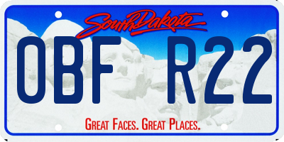 SD license plate 0BFR22