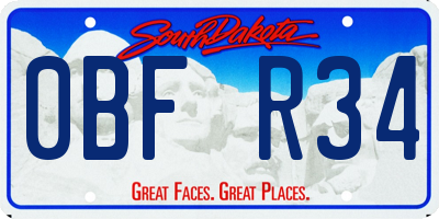 SD license plate 0BFR34