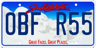 SD license plate 0BFR55