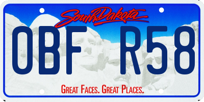 SD license plate 0BFR58
