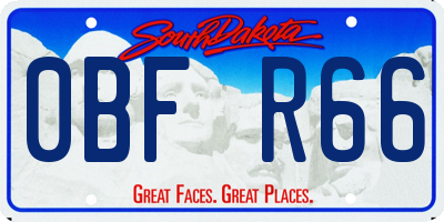 SD license plate 0BFR66