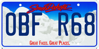 SD license plate 0BFR68