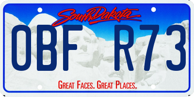 SD license plate 0BFR73