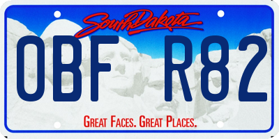 SD license plate 0BFR82