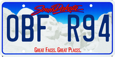 SD license plate 0BFR94